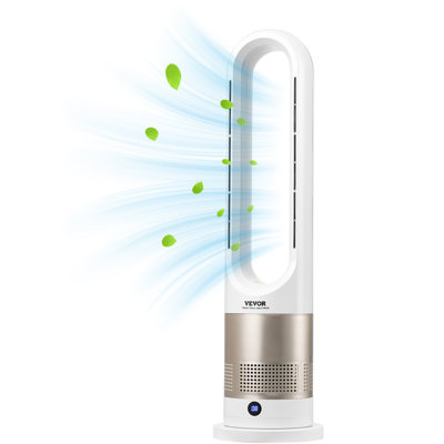 Tower Fan Bladeless, 16 Ft/S Velocity Quiet Floor Fan That Blows Cold And Heating Air, 80° Oscillating Fans With 8 Speeds, 9H Timer, Standing Fans With Remote Control For Bedroom, Office, Home