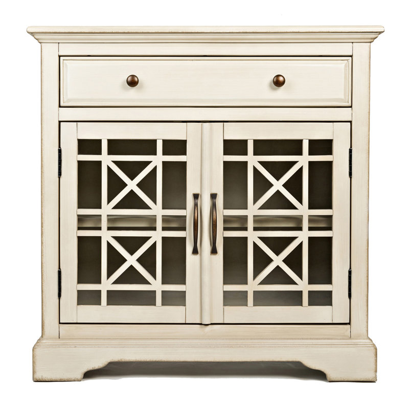 Meuble télé pour téléviseur de 65 po ou moins Kirschner, H 32 po x L 32 po x l 15 po, Crème