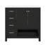 Meuble-lavabo de 36 po avec lavabo en céramique, meuble-lavabo moderne avec 2 tiroirs, portes à fermeture en douceur et tablette ouverte, meuble de salle de bain autoportant en bois massif-1262863520
