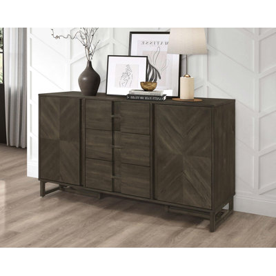 3-drawer Storage Dining Sideboard Buffet Dark Grey