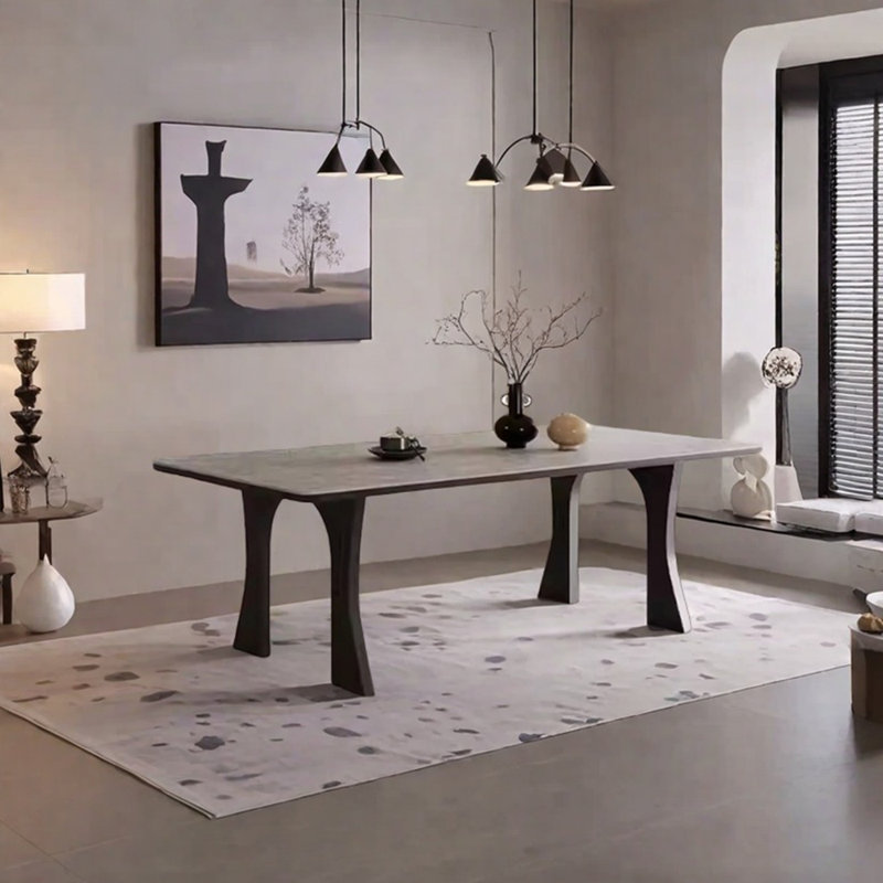 Table de salle à manger Aesthetic, H 29,53 po x L 59,06 po x l 31,5 po, Noir, noir, noir, noir
