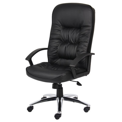 Mala High Back Rolling Swivel Office Chair, Black , Tilt Lock by Benjara