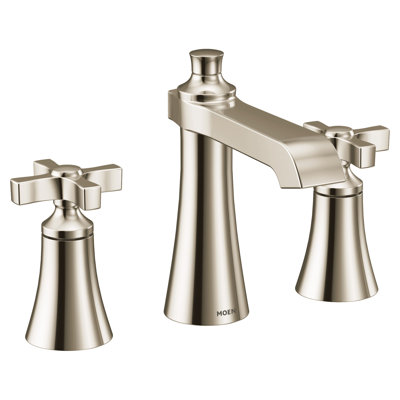 Moen Flara 8 Inch Widespread 2-Handle High-Arc Bathroom Faucet, Valve Included