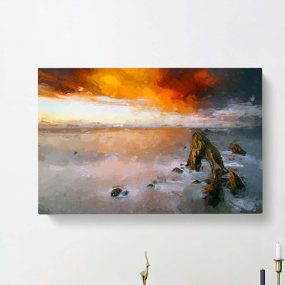 Crohy Head Sea Arch in Ireland in Abstract - Wrapped Canvas