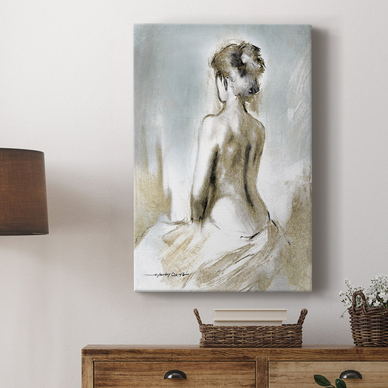 Figurine en lumière dorée II - galerie Cavas sur mesure, H 18 po x l 12 po