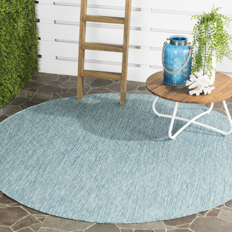 Marquand Performance Solid Color Indoor/Outdoor Area Rug, Round 6'7"