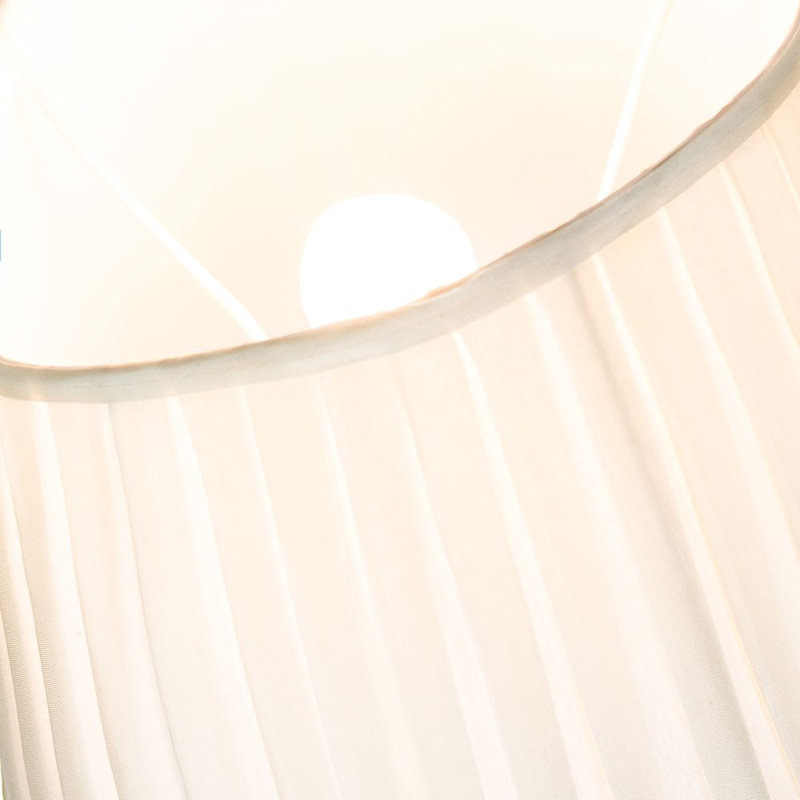 Traditional Classic Faux Silk Pleated Inner Lined Lamp Shade, Cream, 22 x 35cm