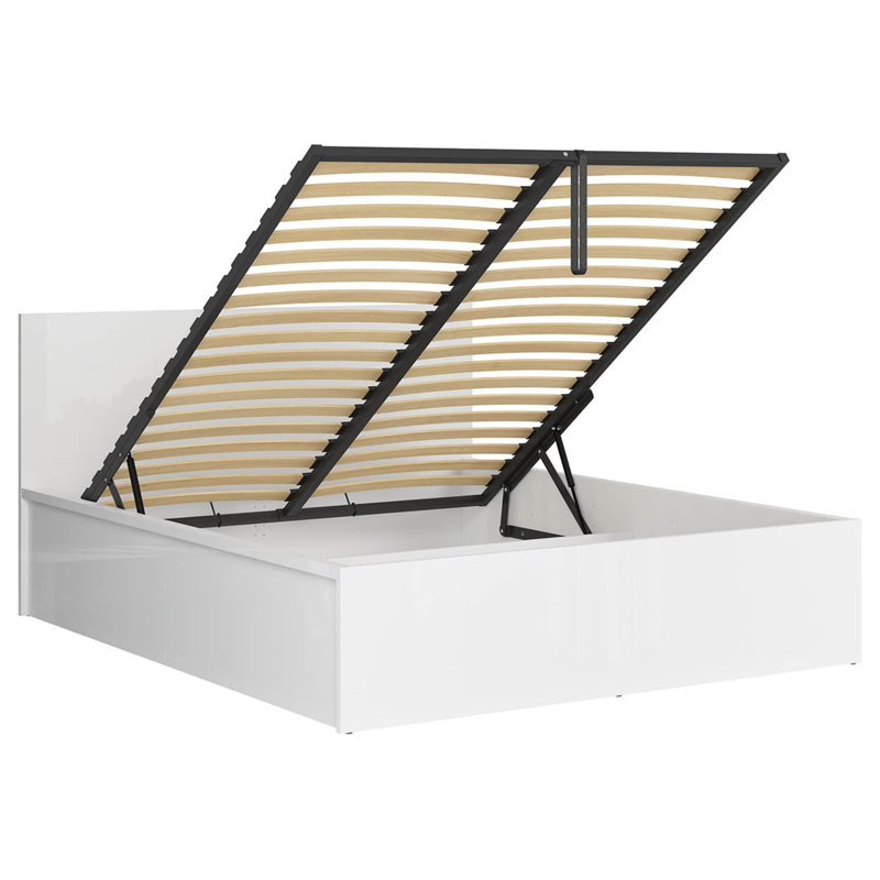 Kennet Ottoman Bed with Lift-Up Storage, European King (160 x 200cm), White