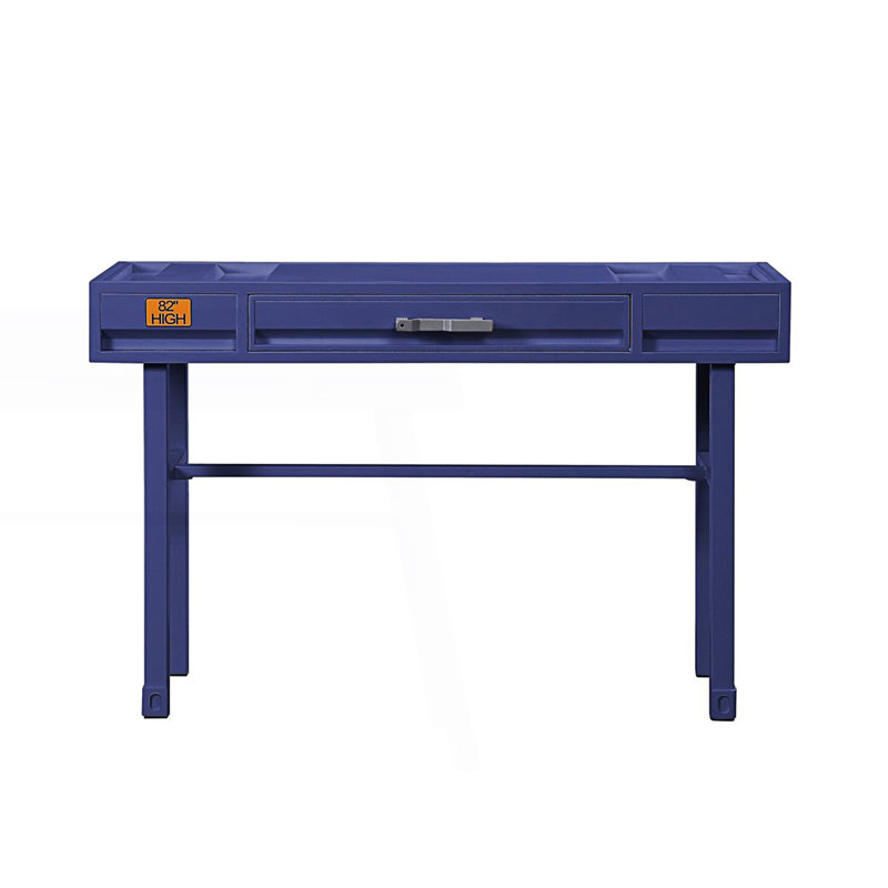 Bureau de meuble-lavabo en métal avec un tiroir, bleu, Bleu