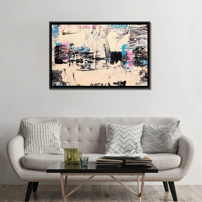 «Music Notes», reproduction sur toile, H 18 po x l 26 po x P 1,5 po, Toile avec cadre noir, Pas de tapis