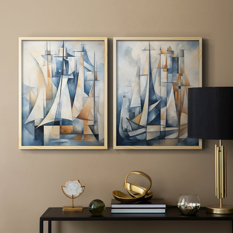 Série NAUTICAL CDxxiv - reproduction encadrée de qualité supérieure - prête à être accrochée - aucun clou requis - aucun clou requis