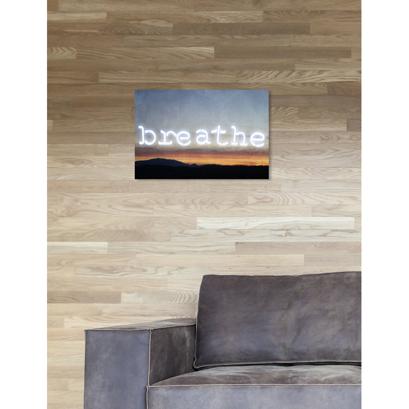 Breathe - impression d'art graphique, H 20 po x l 30 po x P 1,5 po, Toile tendue