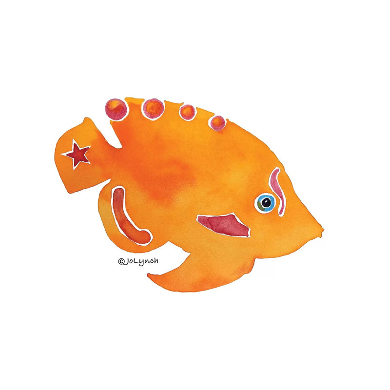 Fish Orange by Jo Lynch - Wrapped Canvas Gallery-Wrapped Canvas Giclée