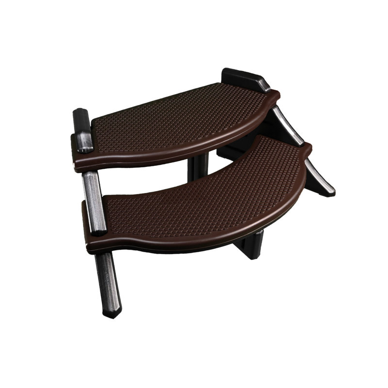 40-Inch Coffee Plastic Spa Step with Oversized Treads