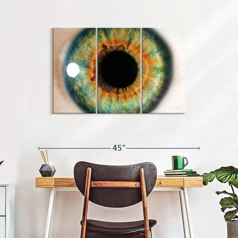 " Green Eye " 3 - Pieces, 24" H x 38" W x 1.25" D
