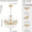 5 Light Matte Gold Crystal Chandelier, Adjustable Height Candle Style Pendant Lighting Fixture with K9 Crystals, Compatible with Flat Sloped and Vaulted Ceilings for Dining Room Living Room Bedroom and Entryway
