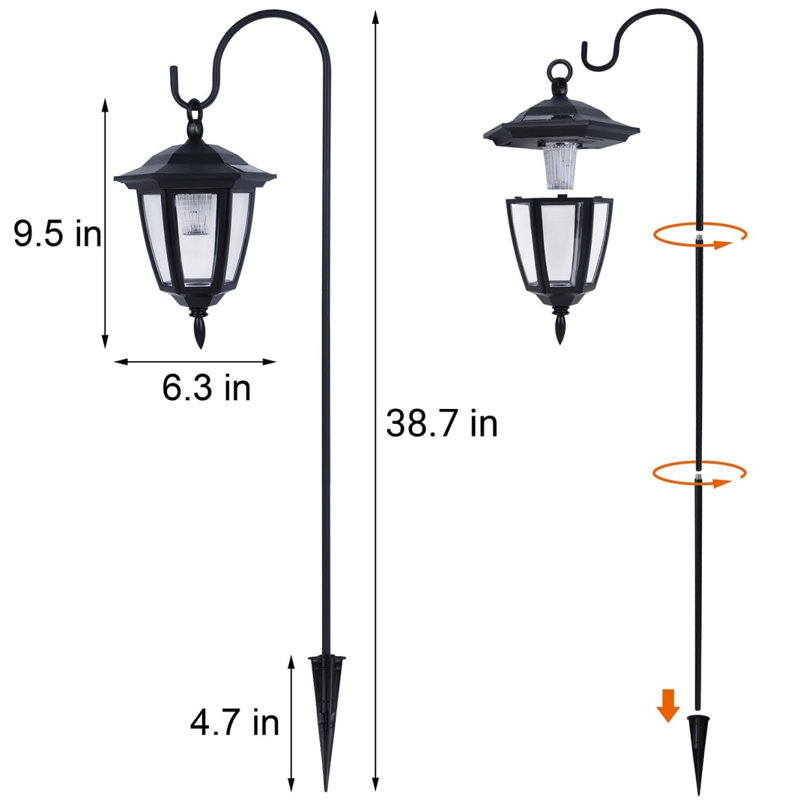 Paquet de 6 lumières suspendues solaires d'extérieur