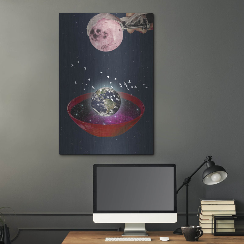 «La création de l’univers» par Elo Marc, art mural en métal, H 36 po x l 24 po