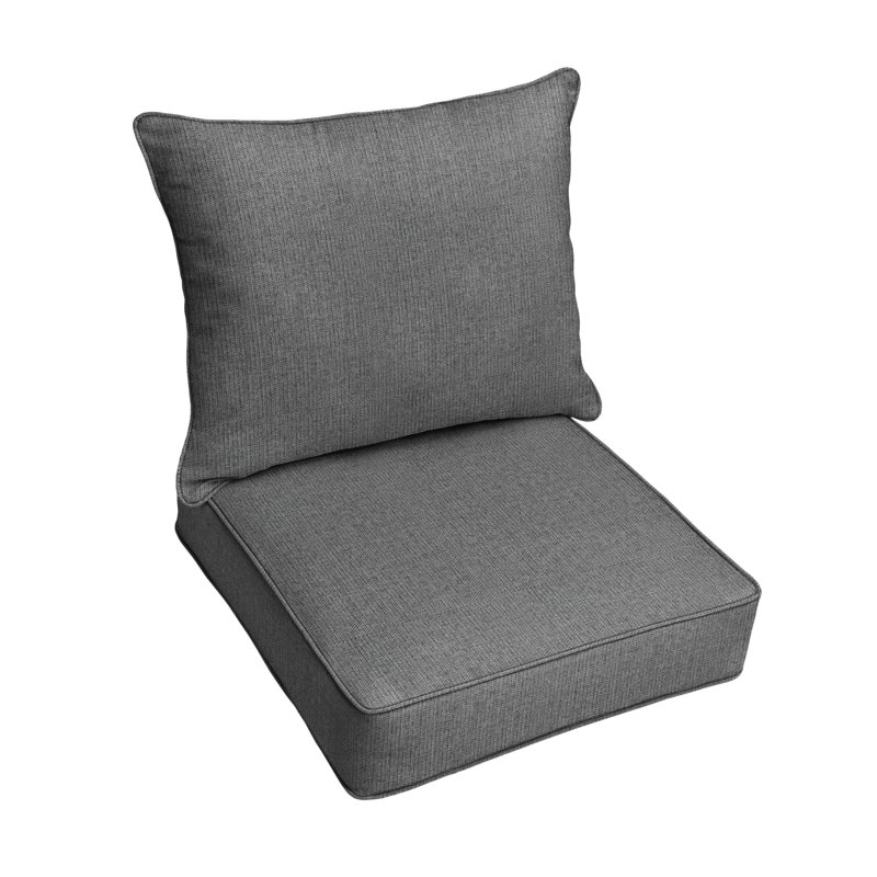 Ensemble de coussins et coussins Sunbrella, Gris, L 30 po x P 27 po