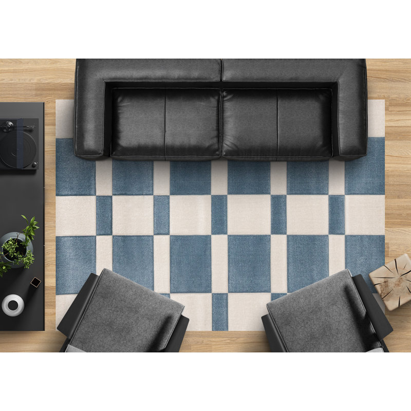 Marshawna Power Loom Checkered Area Rug, Rectangle 5'3" x 7'7"
