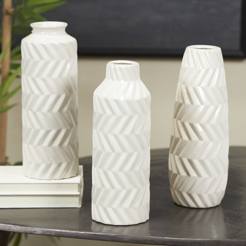 Ensemble de vases décoratifs Elvita, Blanc