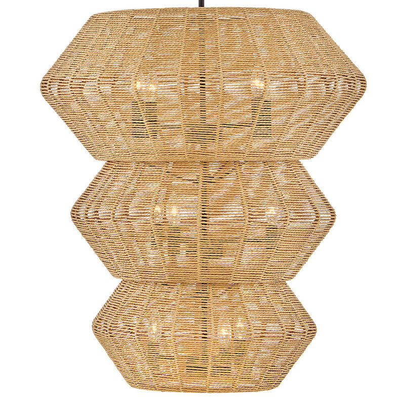 Luca Ten-Light Woven Three-Tier Chandelier by Lisa McDennon, Burnished Gold