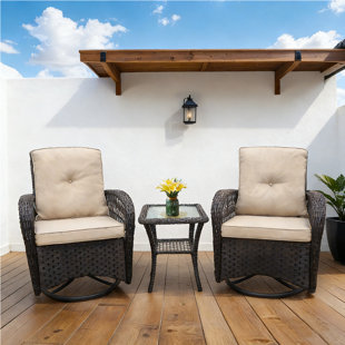 Double Outdoor Rocking Chair Three-Piece Set