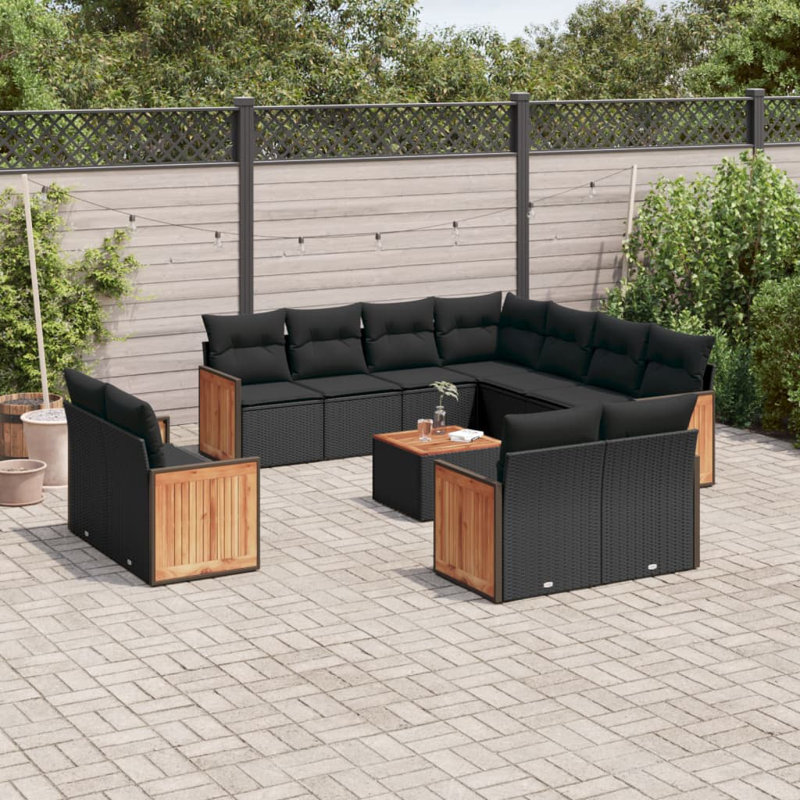  Garden Sofa Set Black