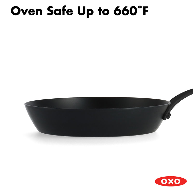 OXO Obsidian Pre-Seasoed Carbon Steel 10" Open Frypan, 8" W