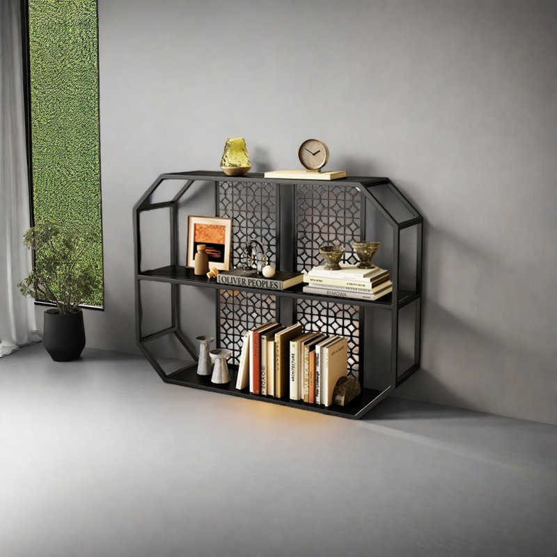 Bibliothèque haut de gamme et pratique, Noir, (2 tablettes) H 35,4 po x l 47,2 po x P 11 po