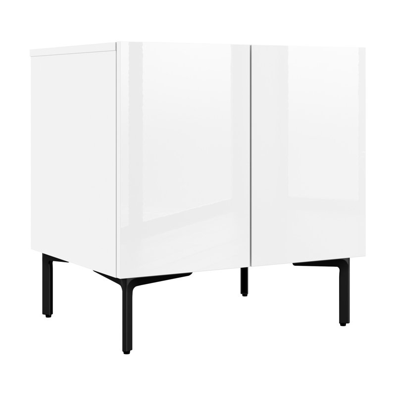 Armoire de rangement modulaire 24W avec portes, Blanc ultrabrillant / blanc