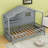 Twin Wooden House Bed With Shelves, Guardrails And Light Strip-579013777