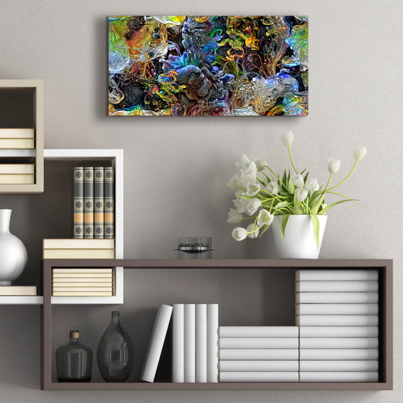 «Botticellis Delusions» par Pedro Gavidia, art mural en verre acrylique, H 12 po x l 24 po