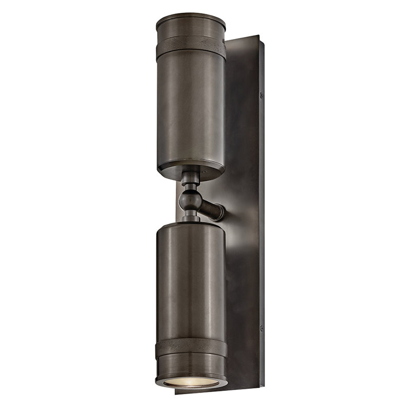 Pratt 19" Aluminum Pivotable Wall Mount Lantern, Black Oxide