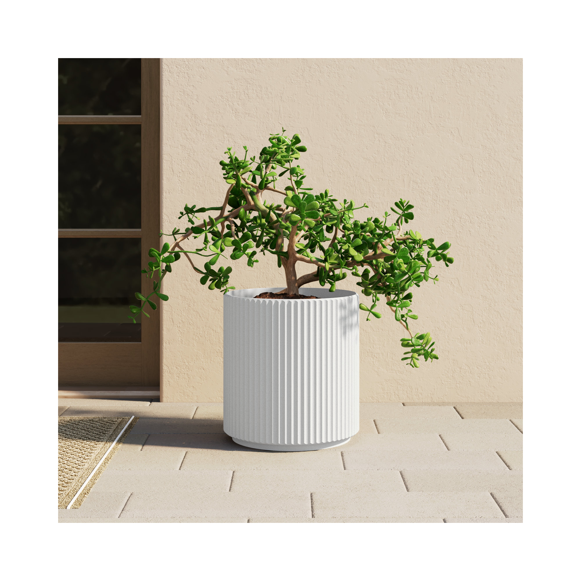 Demi Series Round Planter, 1, White, 19.75" H x 18.5" W x 18.5" D