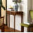Retro Half-Round Console Table with Drawer & Scalloped Edge