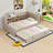 Twin Upholstered Daybed with Trundle, Built-in Storage Shelves and USB-682762827
