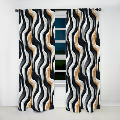 White And Black Minimalist Elegance II - Modern Velvet Curtain - Room Darkening - 1 Panel