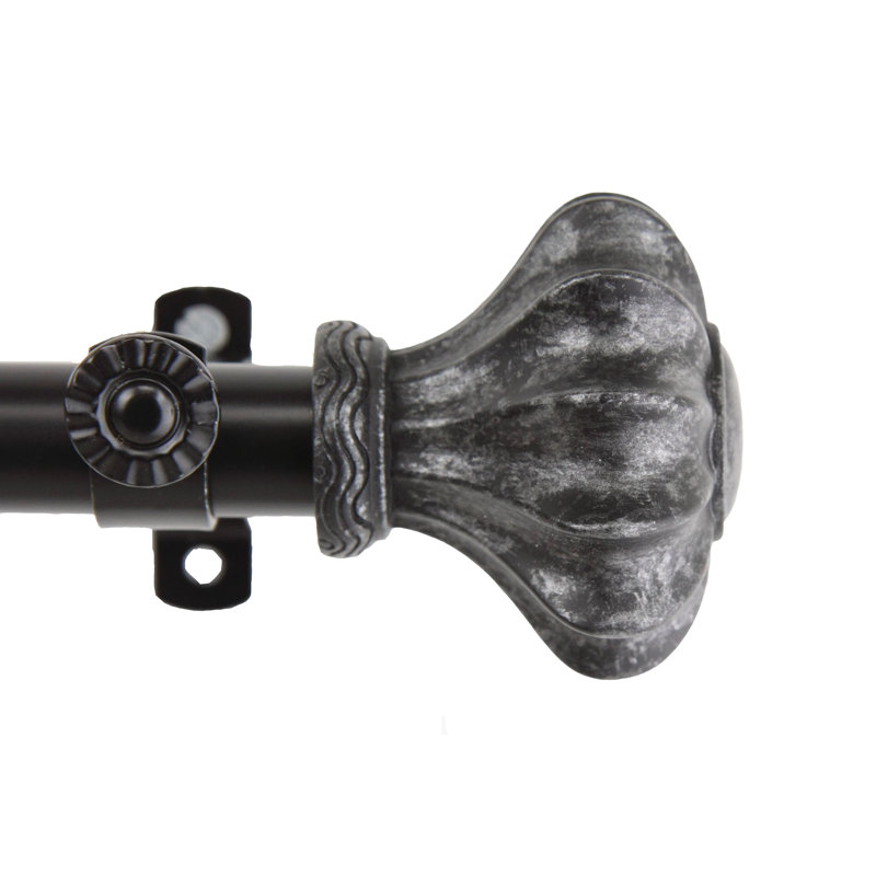 Tringle à rideaux simple réglable Darcey, Noir, 28 à 48 po (de chaque côté)
