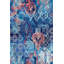 Tapis bleu / orange en polyester tissé à plat à la machine Martamique-2032190964