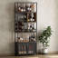 Armoire-bar industrielle avec porte-bouteilles en bois
