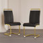 Chaises de salle à manger modernes avec revêtement en similicuir de polyuréthane et pieds en forme de C en métal