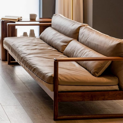 Minimalist Black Walnut Living Sofa