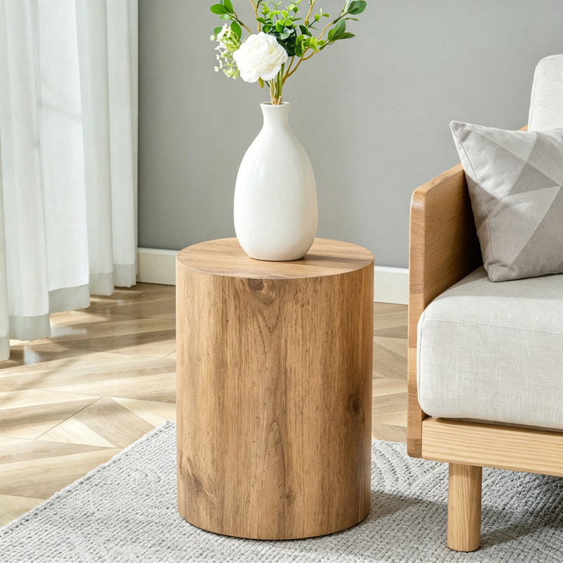 Table de bout ronde avec base robuste, H 15,7 po x l 11,8 po x P 11,8 po