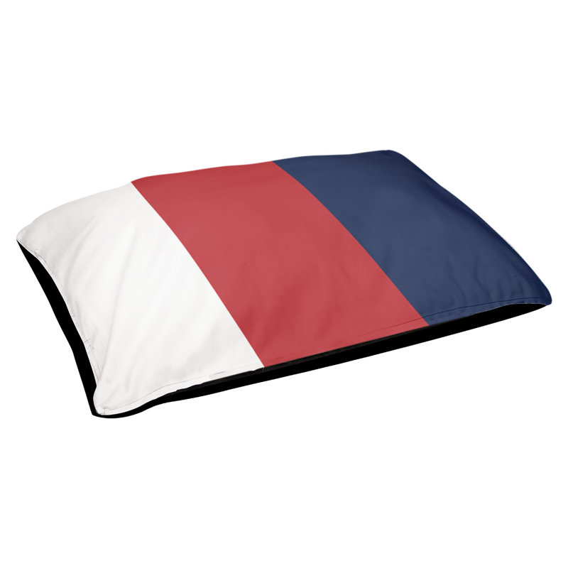 Coussin Designer, Moyen (L 18 po x l 28 po), Blanc / rouge / bleu marine