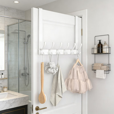 Cintre au-dessus de la porte avec accoudoirs allongés, assemblage sans outils, s'adapte aux portes standard de 1 3/8 po, porte-serviettes durable et porte-manteau