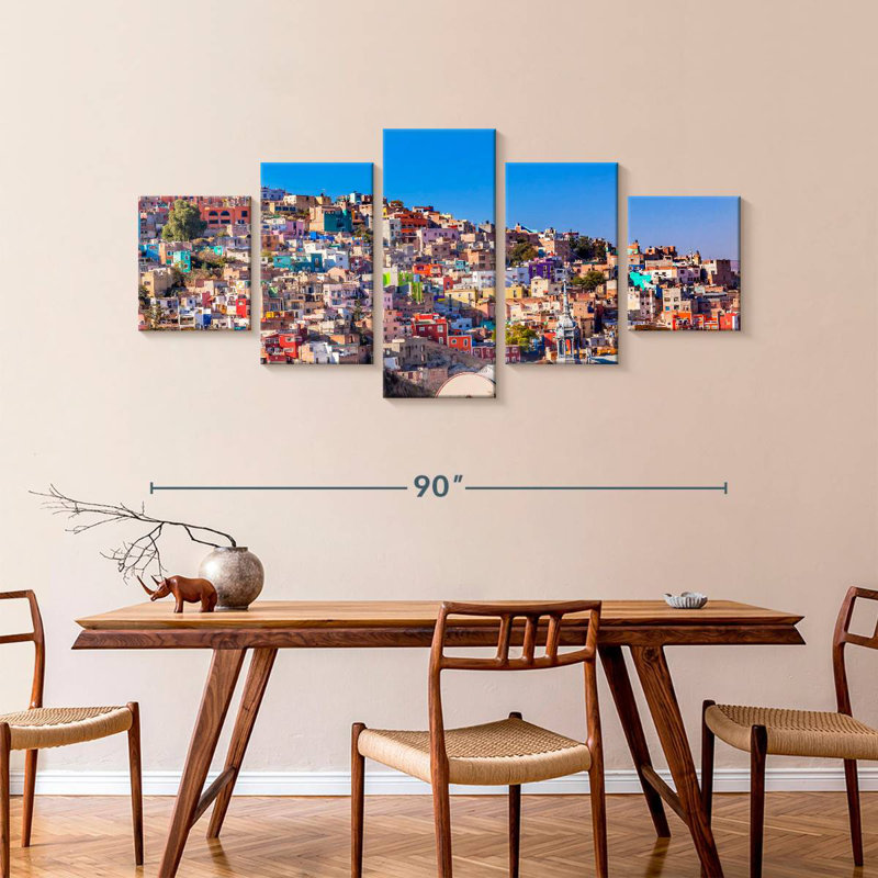 Guanajuato, maisons colorées, H 42 po x l 92 po