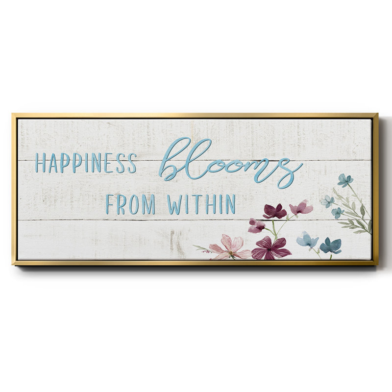 Happiness Blooms - toile encadrée, H 12 po x l 30 po
