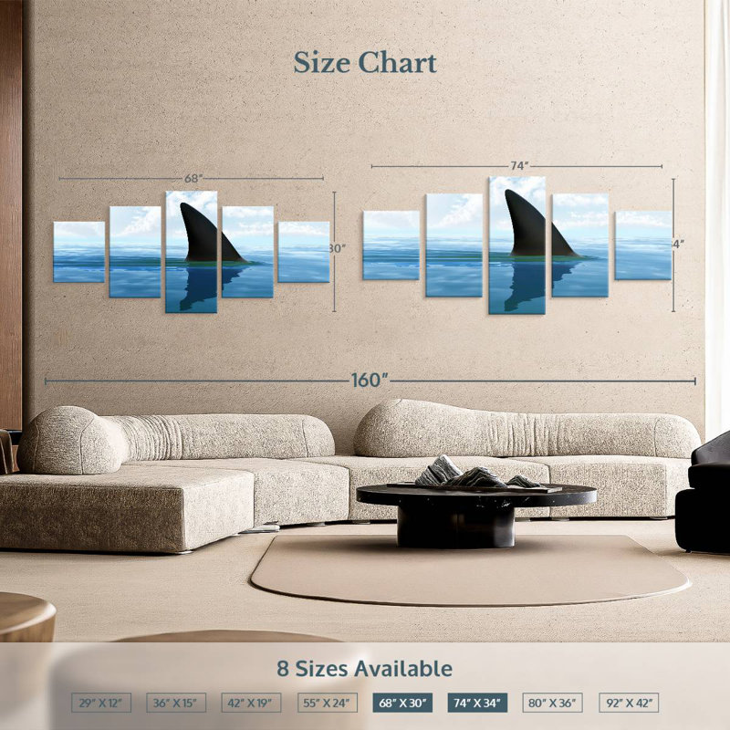 Aileron de requin, H 34 po x l 74 po