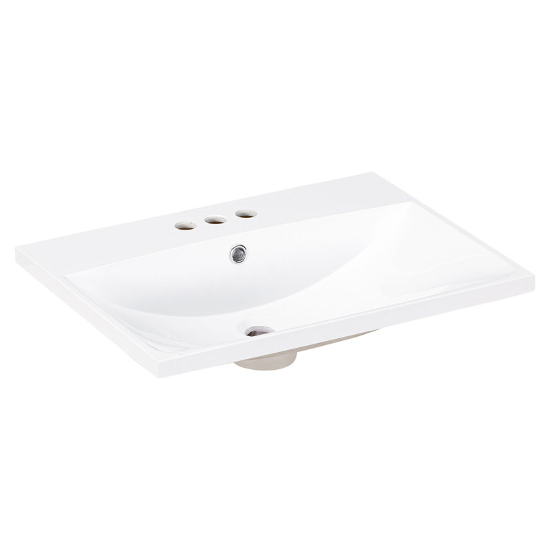 Meuble-lavabo de salle de bain - 24 po - Céramique - 1 pièce - Standard - Blanc